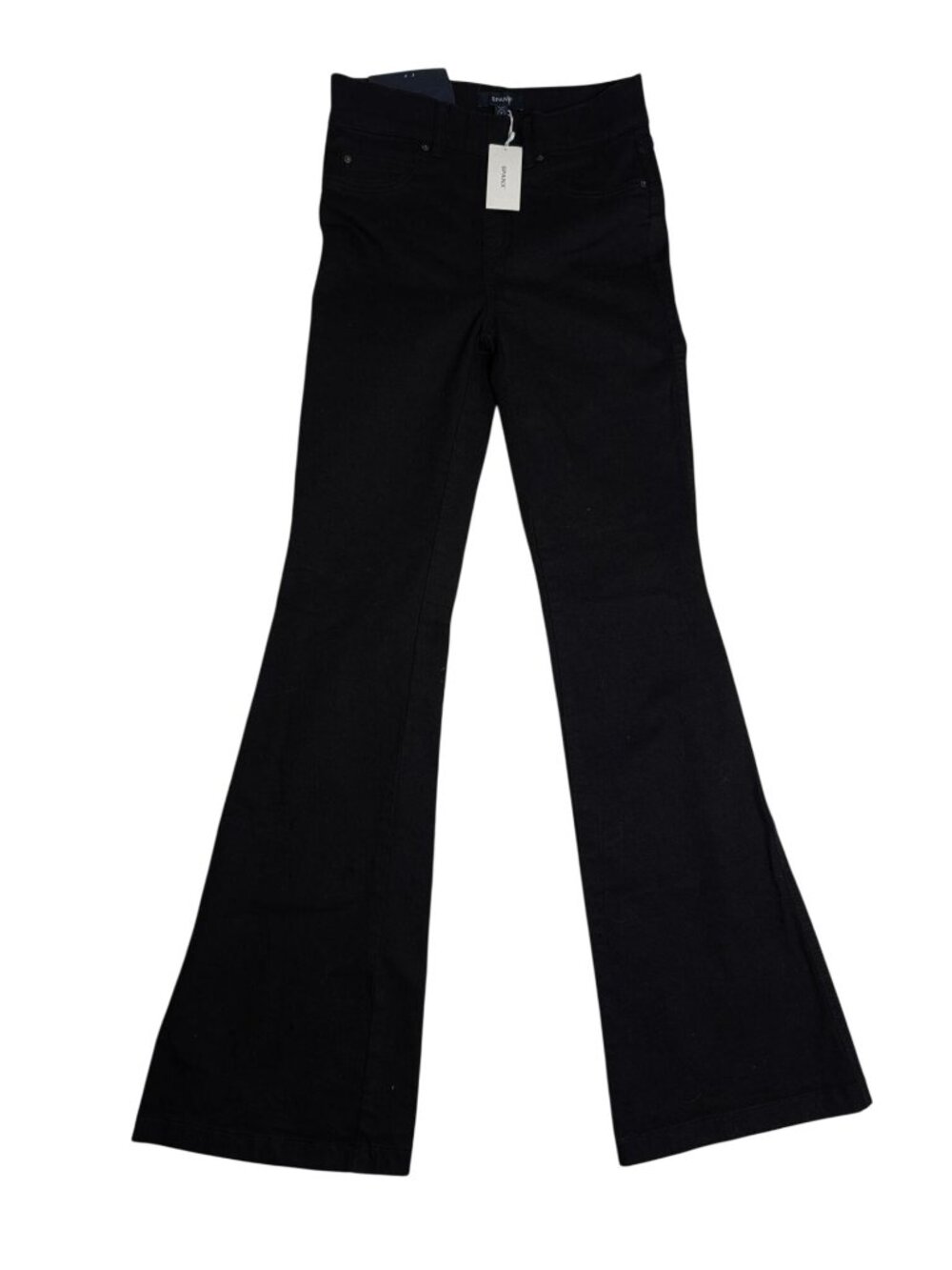 Spanx Flare Jeans Clean Black High Rise Pull On Womens NWT Boho 70s Size S - Picture 3 of 13
